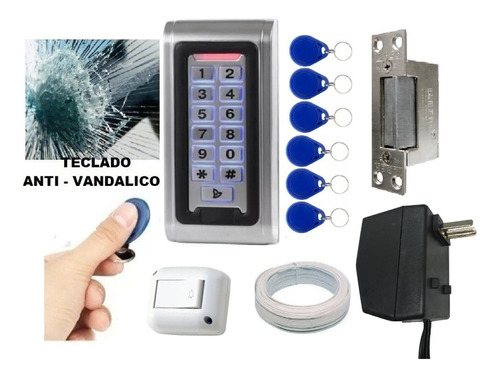 Control Acceso Pestillo Eléctrico Cerradura Puerta Kit Ls