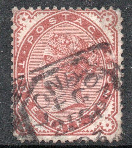 Reino Unido Sello X 1½ P. Usado Reina Victoria Años 1880-81 