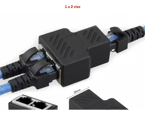 Adaptador Divisor Rj45 Ethernet 1 A 2 Vias Conector Hembra