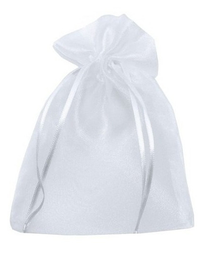 Imagem 2 de 4 de 30 Saquinho De Organza 20x35cm Chinelo Lisos / Branco