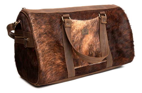 Maleta De Mano Duffle De Piel Con Pelo Fino Para Hombre