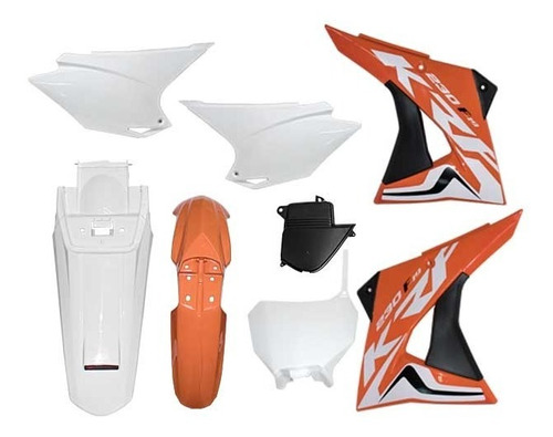 Kit Plasticos Crf230 2019 Naranja/blanco Para Moto 