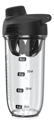 Botella Agitadora Clarity 710 Ml Transparente Negra
