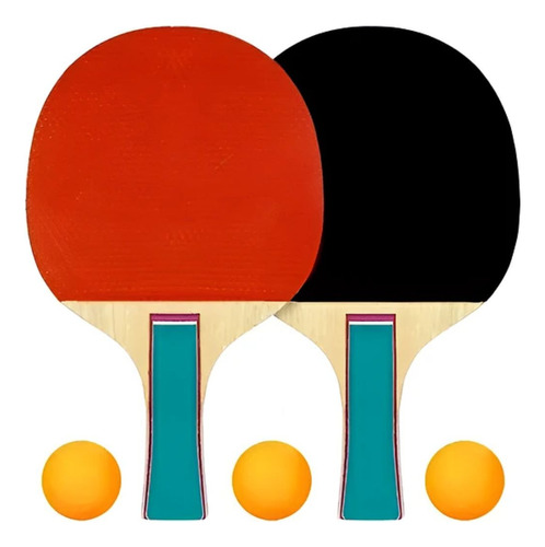 Pack De 2 Paletas De Ping Pong Raqueta + 3 Pelotas 