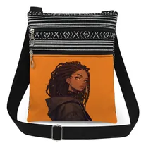 Comprar Bonita Bandolera Estampada De Niña Negra Con Doble Cremaller