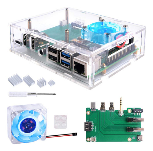 Geeekpi Kit De Caja De Acrílico Para Raspberry Pi, Pi 4 Co.