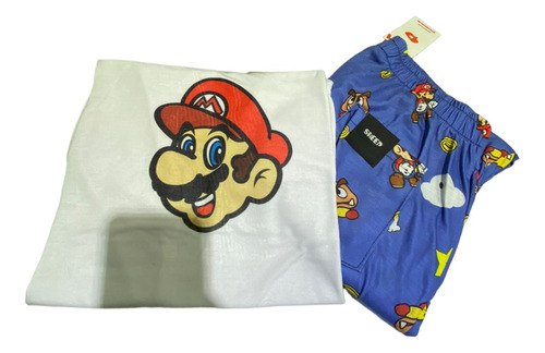 Pijama Manga Corta Y Pantalon Largo Mario Bross Sheep Sh353