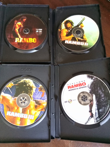 Dvds Rambo 1, 2 3 Y 4, Dvds Originales Lote X Los 4 (Usado)