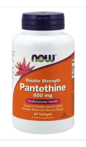 Pantethine (pantetina Força Dupla) 600 Mg 60 Softgels Now Sabor Sem sabor