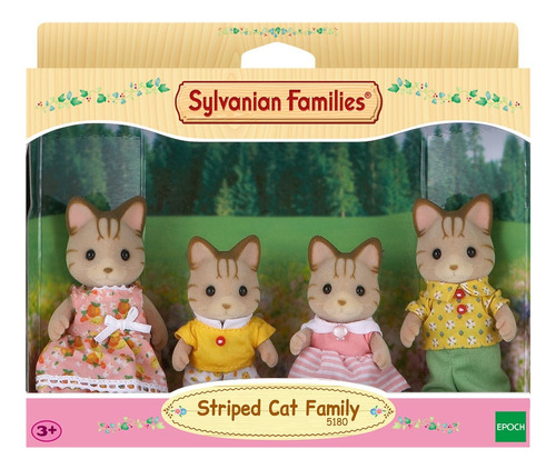  Sylvanian Families Familia De Gatos De Rayas Ternurines