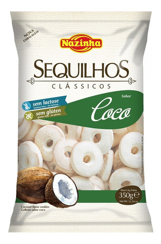 Biscoito de Coco sem Glúten e sem Lactose Nazinha 350g