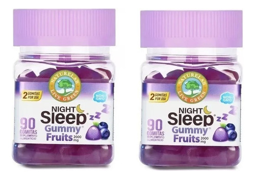 2 Pack Naturelab Night Sleep 90 Gomitas Sabor Moras Azul