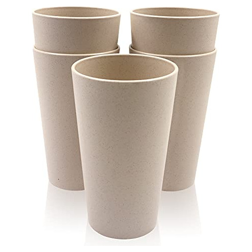 5pcs Big 20oz Wheat Straw Cup, Unbreakable Reusable Kfrji