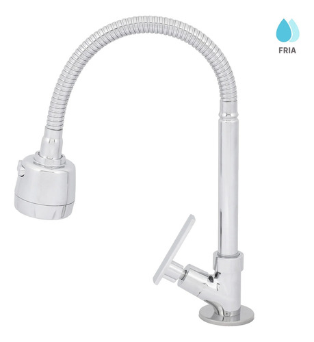 Torneira Para Cozinha Com Bica Flexível Gourmet Flex Delini