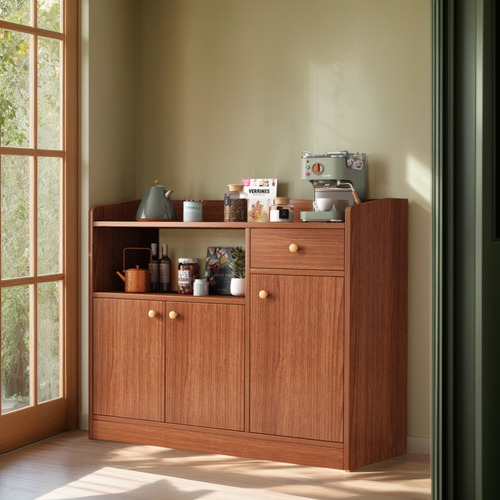 Moderno Multiusos Organizador Cocina Con 3 Puerta90*30*80 Cm Marrón Claro