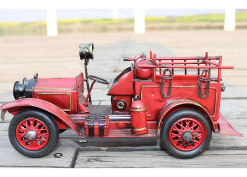 Miniadorno Retro Vintage, Modelo Camión De Bomberos, Colecci