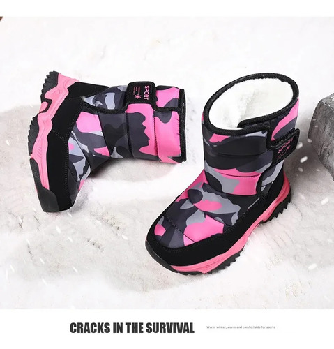 Botas De Nieve De Camuflaje Impermeables Cálidas Para Invier