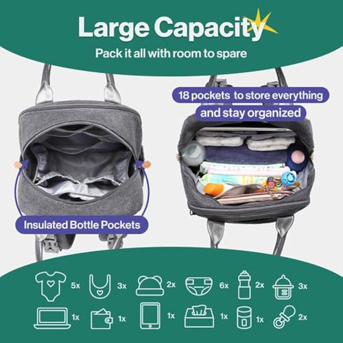 Babbleroo - Mochila Para Pañales, Bolsa Para