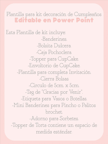 Plantilla Kit Decoración - Editable En Power Point
