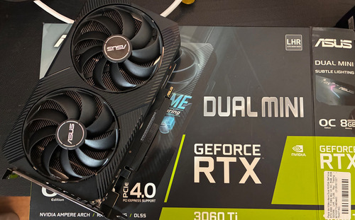 Placa De Video Nvidia Asus Rtx 3060ti Oc 8gb Dual Mini (Usado)