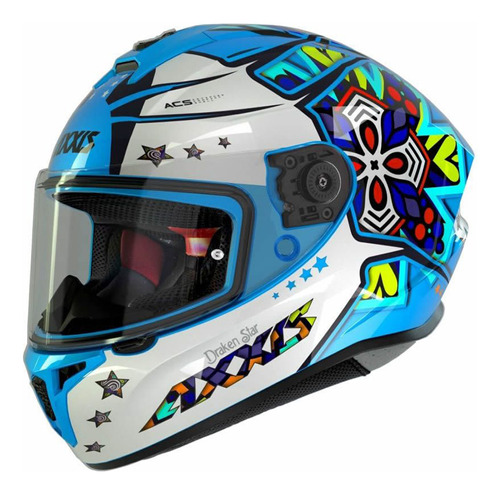 Casco Para Moto Talla Xl Certificado Draken Star Azul Axxis