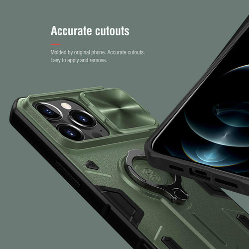 Carcasa Nillkin Camshield Armor Para iPhone 13 Pro-verde