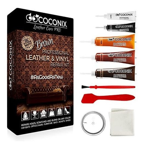 Coconix Kit De Reparación De Cuero Marrón Y Vinilo  Restaur