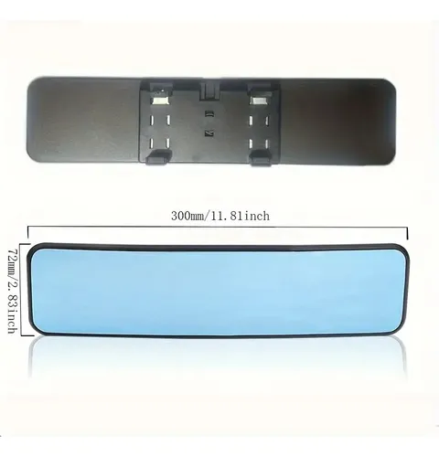 Espejo Retrovisor Panorámico Azul De Ajuste Universal, 30 Cm