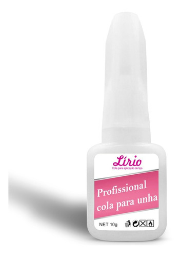 Cola Pincel Unhas Postiças C Lirio Tips Gel Fibra Porcelana