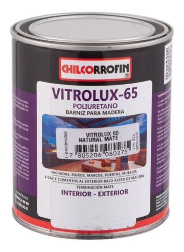 Barniz Vitrificante De Madera Opaco  Vitrolux 65  1/4 Galon