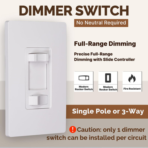Interruptor De Luz Regulable 3 Vías Para Led Y Halógeno