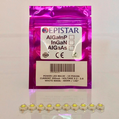 Led 1w Epistar Rojo Alta Potencia Powerleds 10 Piezas