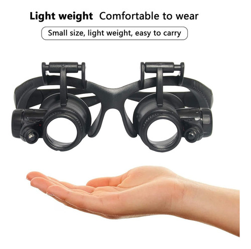 ** Lupa De Cabeza Con Luz Led Con 8 Pares Lentes
