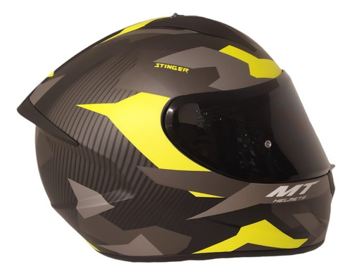 Casco Integral Mt Stinger B Tracker A3 Amarillo Fluo Mate