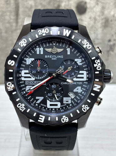 Reloj Breitli 1884 Endurance Negro En Caucho Cuarzo 42 Mm