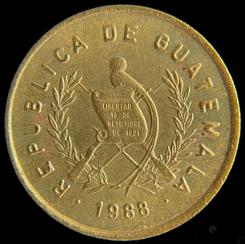 Guatemala, Centavo, 1988. Bartolome Casas. Sin Circular