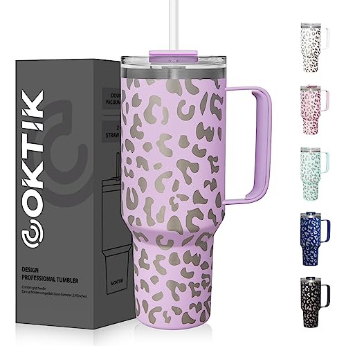 Coktik 40 Oz Tumbler Con Manija Y Tapa De Paja, 2 Pwstn