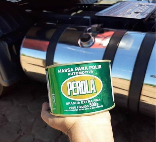 Kit Polimento Perola Cera Liquida + Massa + Estopa 500g