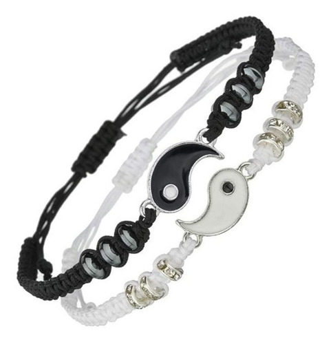 Pulsera Brazalete Novios Pareja Yin Yang 2 En  1