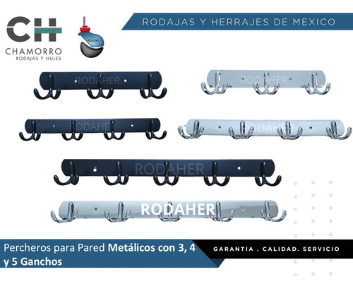 Perchero De Pared Metálico Cromado 3 Ganchos H