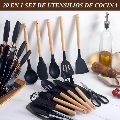 Set Utensilios De Cocina Antiadherente Resistente Al Calor