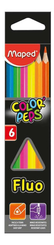 Lapis De Cor Triangular Color Peps Fluo 6cores