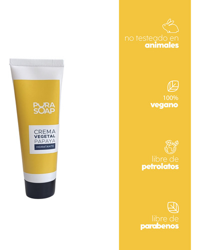 Crema Hidratante Para Manos Y Uñas Pura Soap Fragancia Papaya