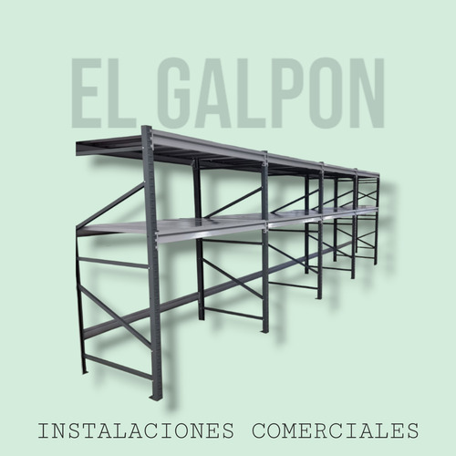 Rack De Carga Metálico 200x200x60cm 300kg 3 Niveles #2 Gris