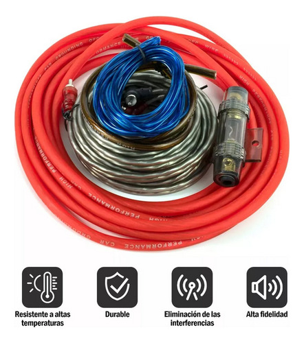 Kit Instalacion Cable Rca Amplificador Audio Auto 8ga