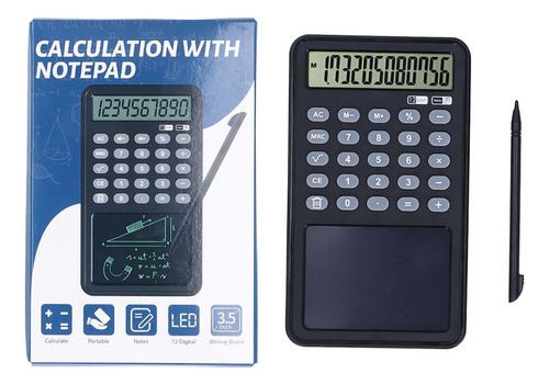 Calculadora De Mesa Bloco De Notas Lcd De 12 Dígitos Portáti