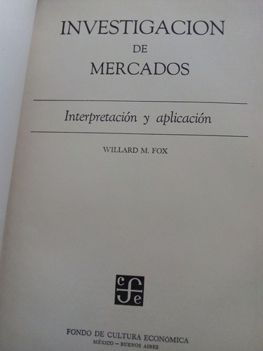 Willard M. Fox Investigación De Mercados Cfe Pasta Dura (Usado)