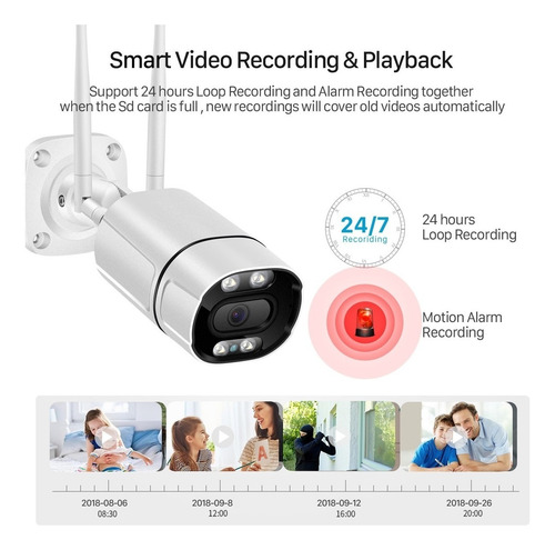 Cámara Exterior 1080p Hd Cctv Ip Wi-fi -infrarrojo Noche Dia