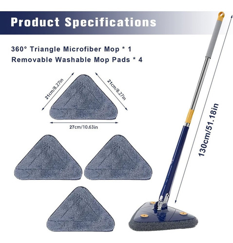 Limpador De Parede Com Base Triangular De 360°
