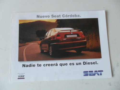 Folleto Publicitario Seat Cordoba Auto Clasico No Manual